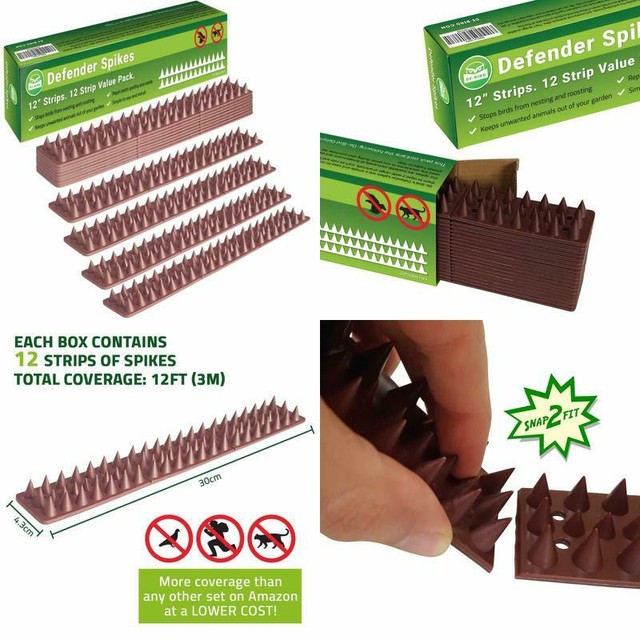 Repellant Spike Strips Bird Deterrent Fence Wall Anti Climb Yard Garden