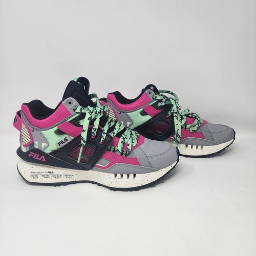 Fila Women's Size 9 Mid Spectra Silver Sconce Pink Glo Black 5RM01760 059