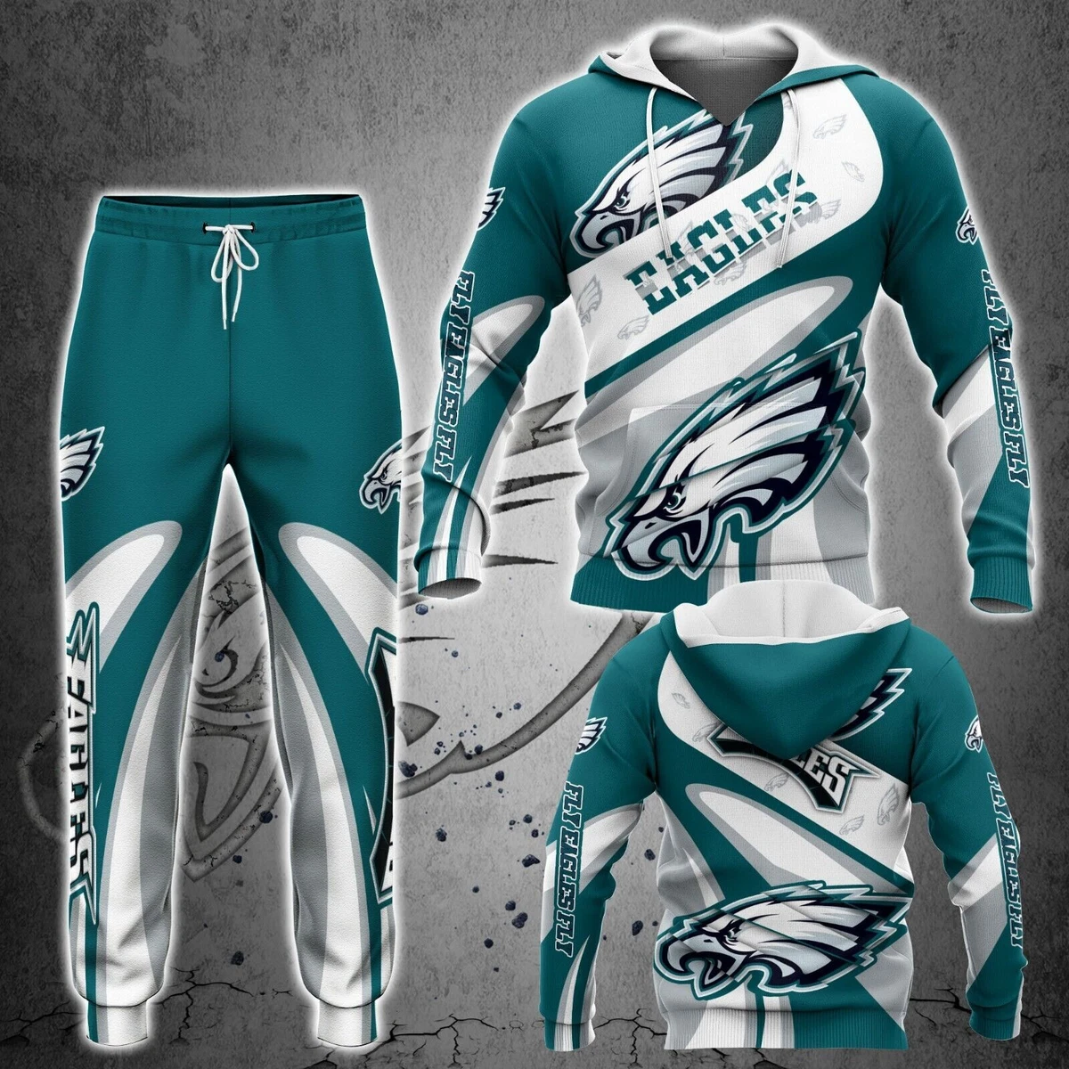 Philadelphia Eagles Sweatsuit Casual Hoodie Trousers Sports Sweatpants Tracksuit