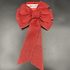 New Red Large Bow Christmas Holiday Decorations 17”x9" Door Tree Wreath