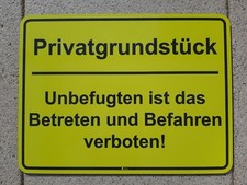 Schild "Privatgrundst&uuml;ck", Warnhinweis, 30cm X 40cm  Aluverbundplatte 3mm