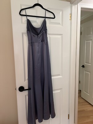 knee length royal blue bridesmaid dresses KissProm main image 1