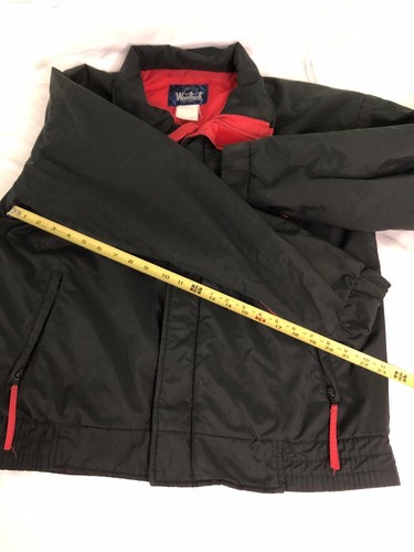 Vintage Woolrich Parka Zip Jacket Large Chore Barn Coat Black Red Medium Weight - Bild 9 von 10