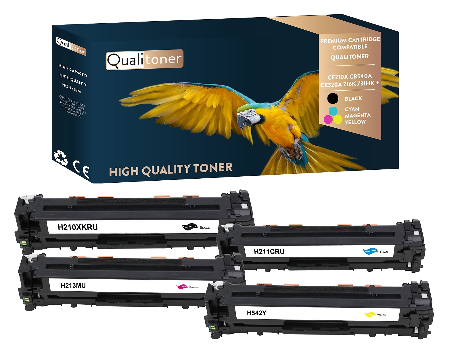 Toner noir et couleur CF210X CB540A CE320A compatible pack multipack