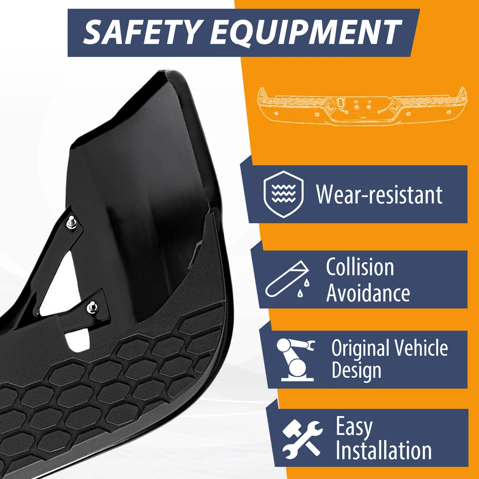 Black Rear Bumper Assembly For Dodge Ram 1500 2009-2018 19 2500 3500 2010-2012 - Image 3 of 4