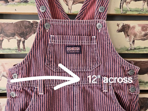 OSHKOSH B'GOSH STRIPED DENIM OVERALL JUMPER DRESS Girl's Size 4T - Picture 5 of 11