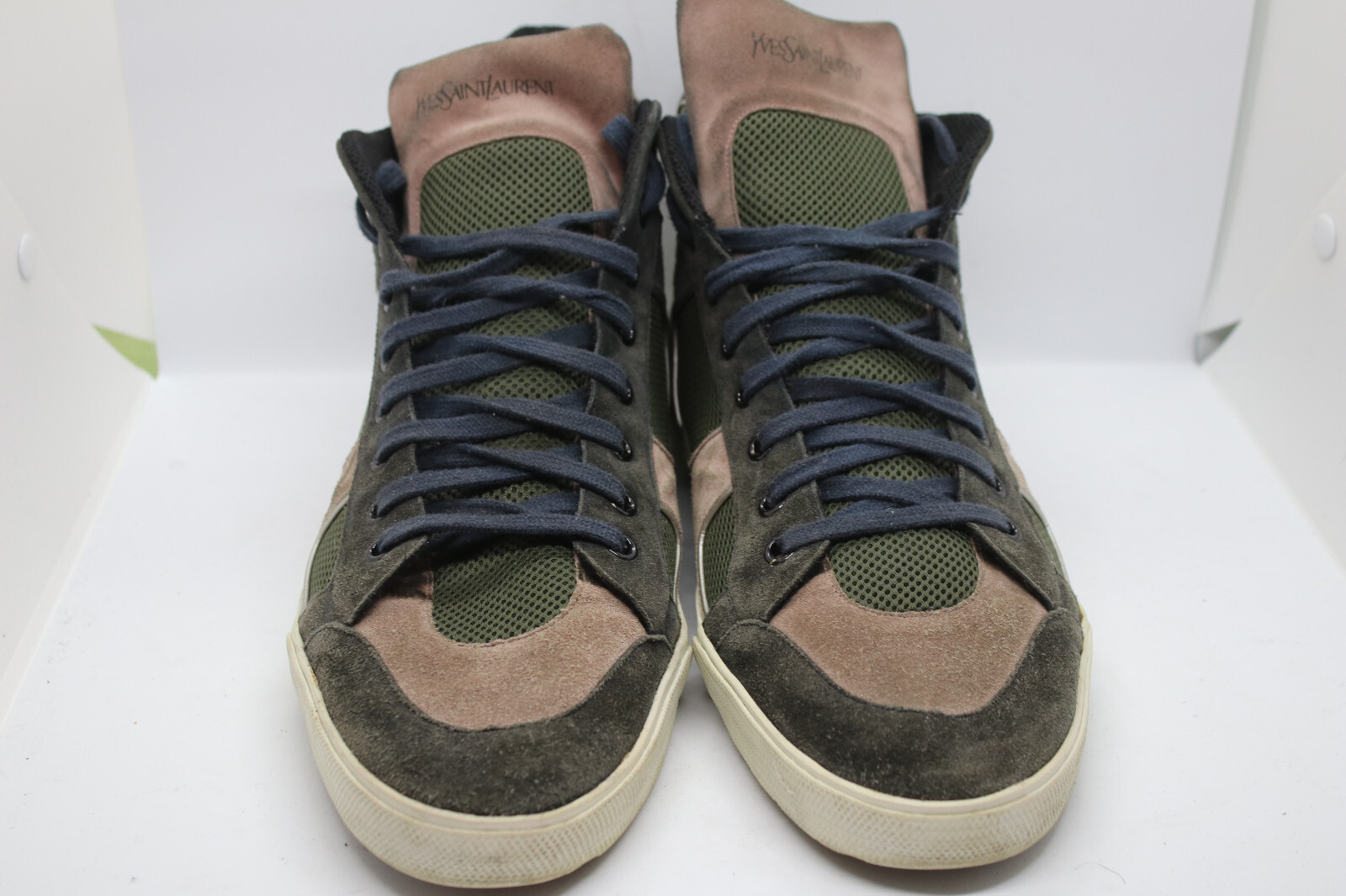 Scarpe da ginnastica alte vintage Yves Saint Laurent YSL Mathieu scamosciate 45 US 12