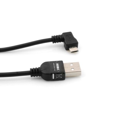 SYSTEM-S Micro USB Kabel 50 Cm - Mit 90° Winkelstecker, Zum Laden Und Daten übertragen