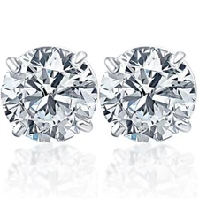 F/VS 1.50Ct TW Diamond Studs in 14k White or Yellow Gold Lab Grown