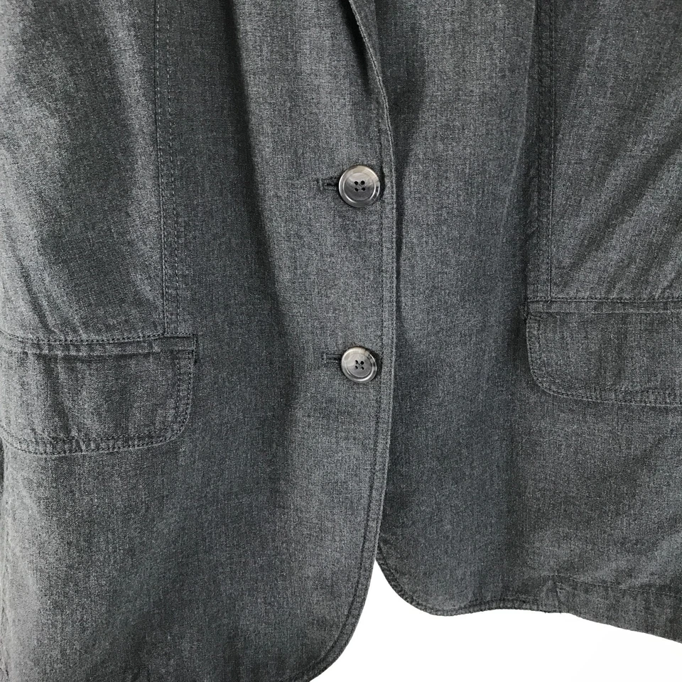 Blazer J. Jill Botón Frontal Para Mujer Talla XL Gris 100% Algodón Bolsillos Carrera Foto 3 de 4