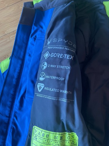 EUC size 10 Boys Spyder SKI JACKET WINTER monterossa GORE TEX insulated HOODED - Picture 7 of 14