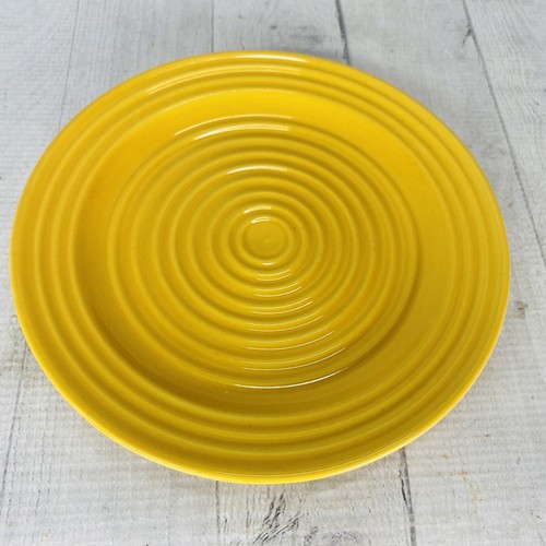 Home Trends HTS16 All Yellow Embossed Rings Center Oven Safe Salad Plates Set 3 - Picture 4 of 16