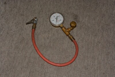 Vintage Car Shock Absorber analog Pressure test Gauge Air Suspension 0-400 psi