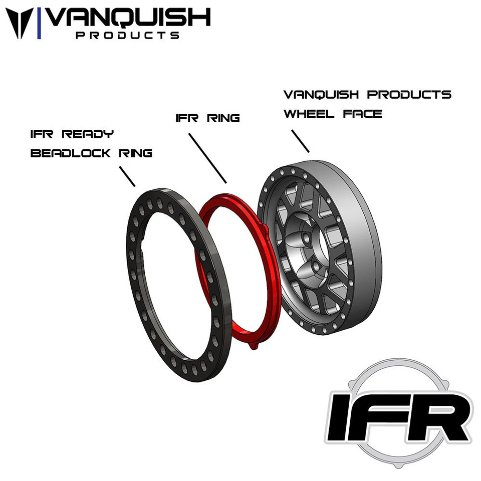 Vanquish VPS07804 1.9 Aluminum KMC KM445 Impact Beadlock Wheels Red (2) - Image 3 of 4