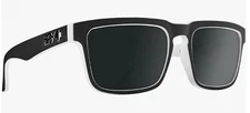 NEW Spy Helm Sunglasses-Whitewall-Happy Black Mirror Polarized Lens