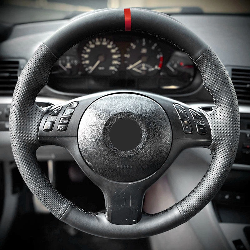 Hand Stitch Leather Steering Wheel Cover For BMW M Sport M3 E46 M5