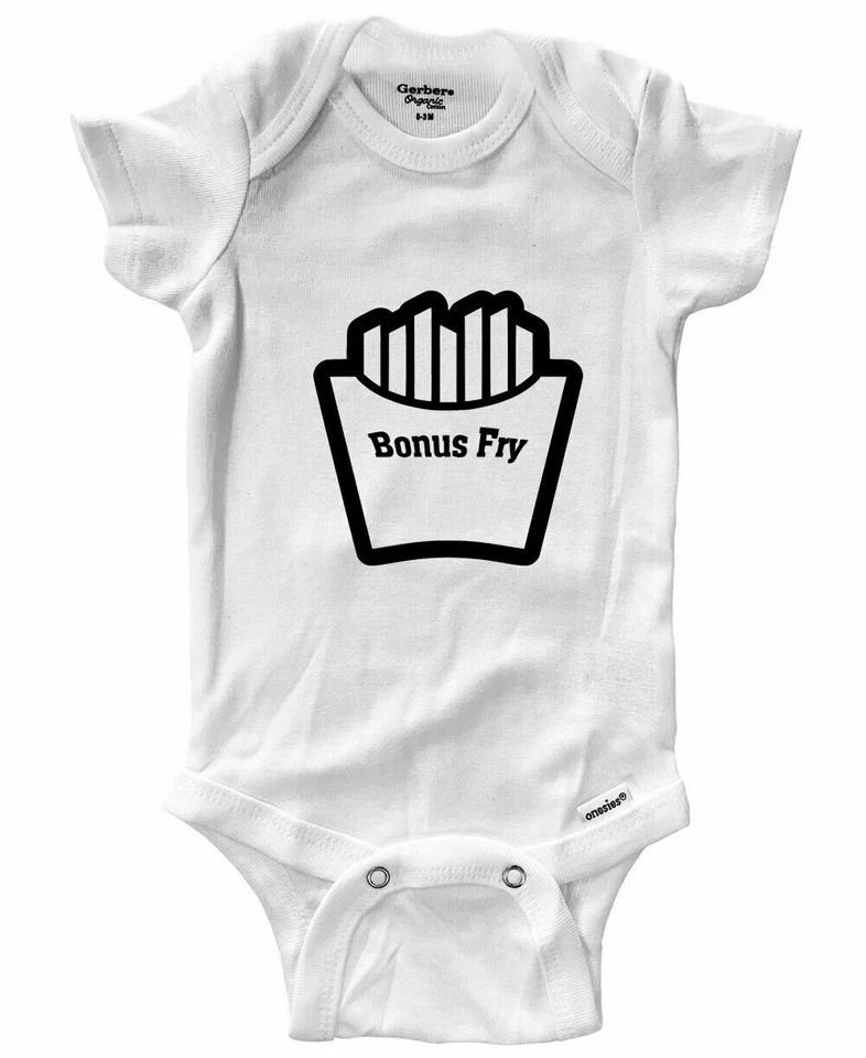 Body Bebé Infante Una Pieza Divertido Pequeño Freír Bonus Freír Regalo Papas fritas Gemelos Comida Foto 4 de 4