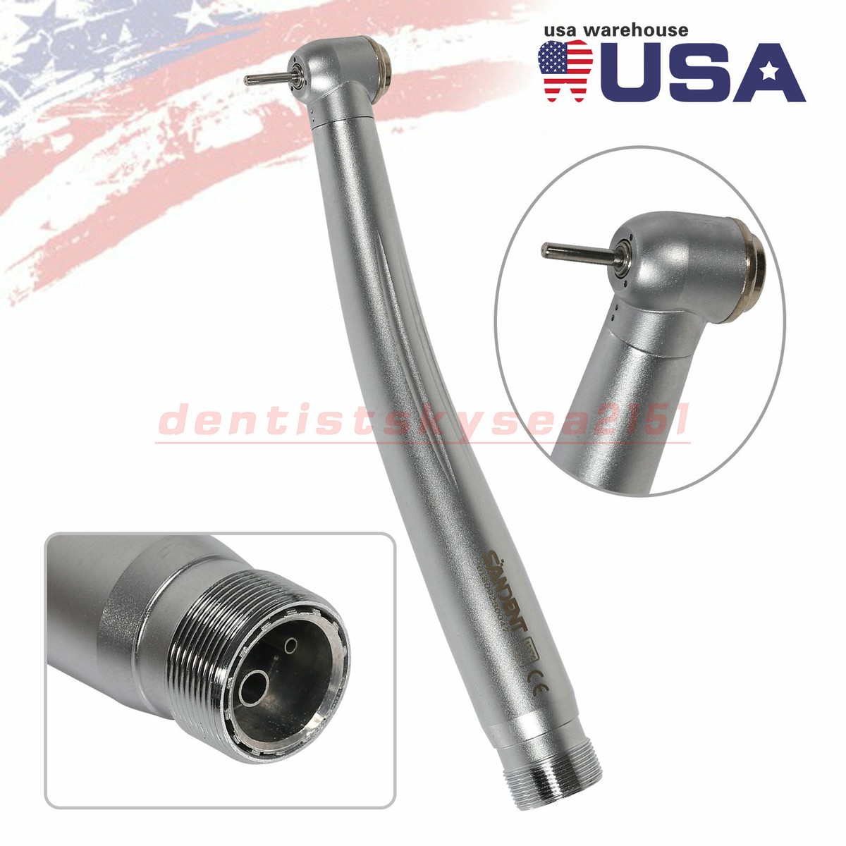 MANIPOLO TURBINA DENTALE Fiber Optic LED Handpiece 4/6 Hole LED Quick