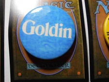 1-3/4" Goldin unknown office and location cello pinback button