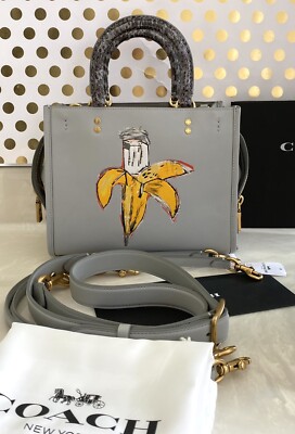 COACH X JEAN-MICHEL BASQUIAT ROGUE 25 WITH SNAKESKIN DETAIL EUC | eBay