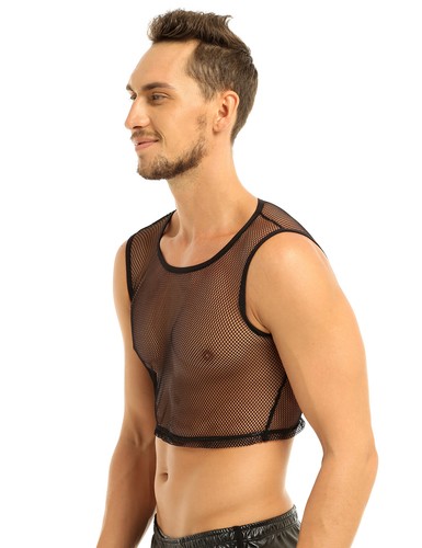 Para hombre Camiseta sin mangas Transparente Malla Transparente Camiseta Deportes Gimnasio Fitness Entrenamiento Chaleco - Imagen 60 de 71
