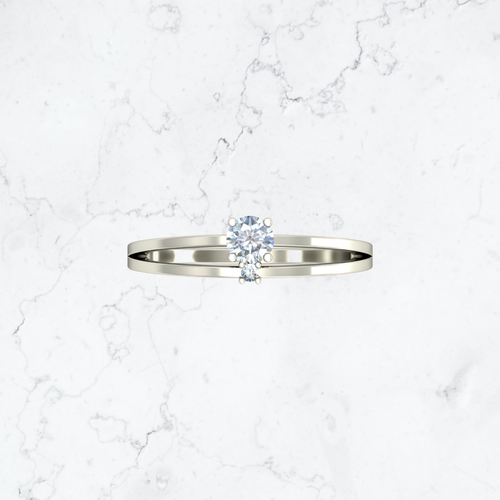 0.25 Ct Round Cut Lab Created/Grown Diamond Engagement Ring VS2 F White Gold 14k - Picture 3 of 5