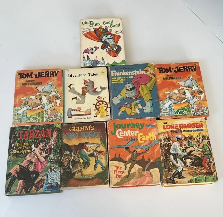 Vtg Little Big Book Lot of 9 Chunky Mini Books 1960s Lone Ranger Frankenstein… Foto 2 de 4