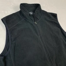 REI Fleece Vest Mens XL Black Full Zip Warm Outdoors Pockets Polyester Casual