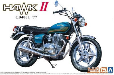 1977 Honda Hawk II CB400T Bike Motorrad 1:12 Model Kit Bausatz Aoshima 062654