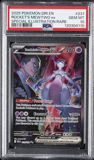 2025 POKEMON DRI SPECIAL ILLUSTRATION RARE #231 TEAM ROCKET'S MEWTWO EX PSA 10