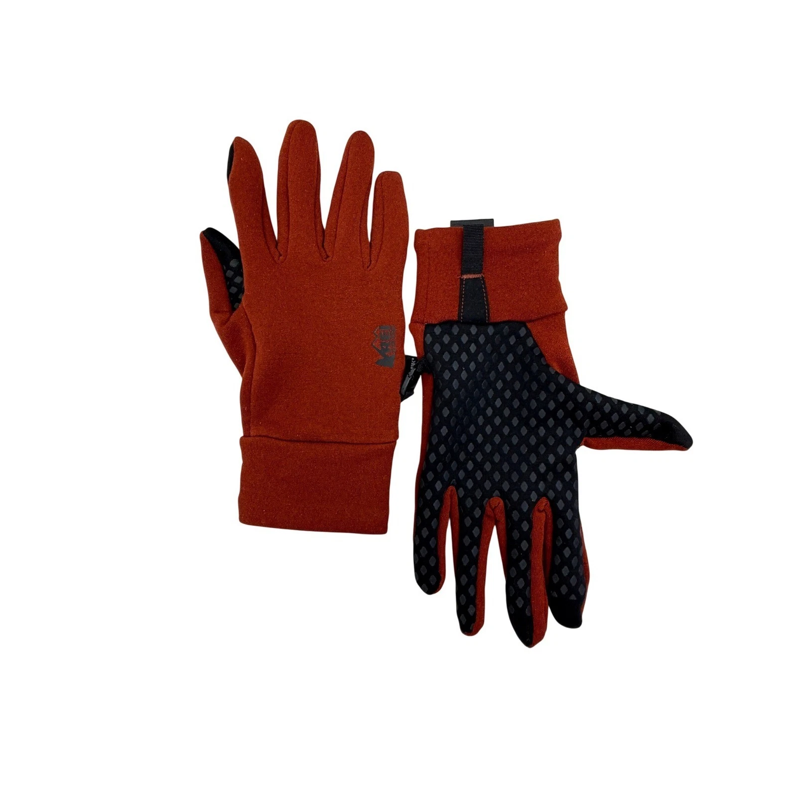 REI Co-op Polartec Power Stretch Gloves Rust Orange Unisex Large