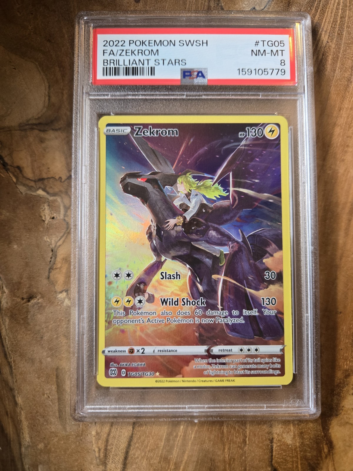 Zekrom TG05/TG30 Ultra Rare SWSH Brilliant Stars 2022 Pokémon TCG PSA 8
