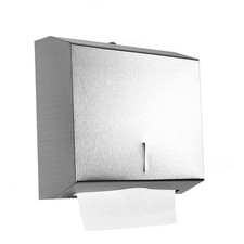 Wall-Mounted Comercial Paper Towel Dispenser, Brushed Stainless Steel Bathroom H