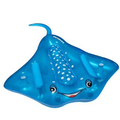 Swimline 88'' Dark Blue Manta Ray Ride-On Swimming Pool Inflatable Raft