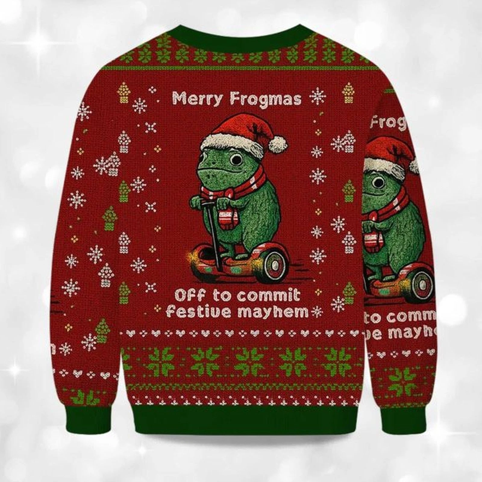 Off to Commit Frogmas Mayhem Christmas Ugly Sweater, Xmas Gift