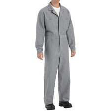 Red Kap Men's Button-Front Cotton Coverall 46 Fisher Herringbone