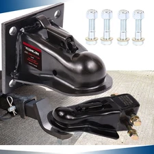 Heavy Duty Adjustable Coupler 2-5/16" Ball 14000LBS Black High Quality Trailer