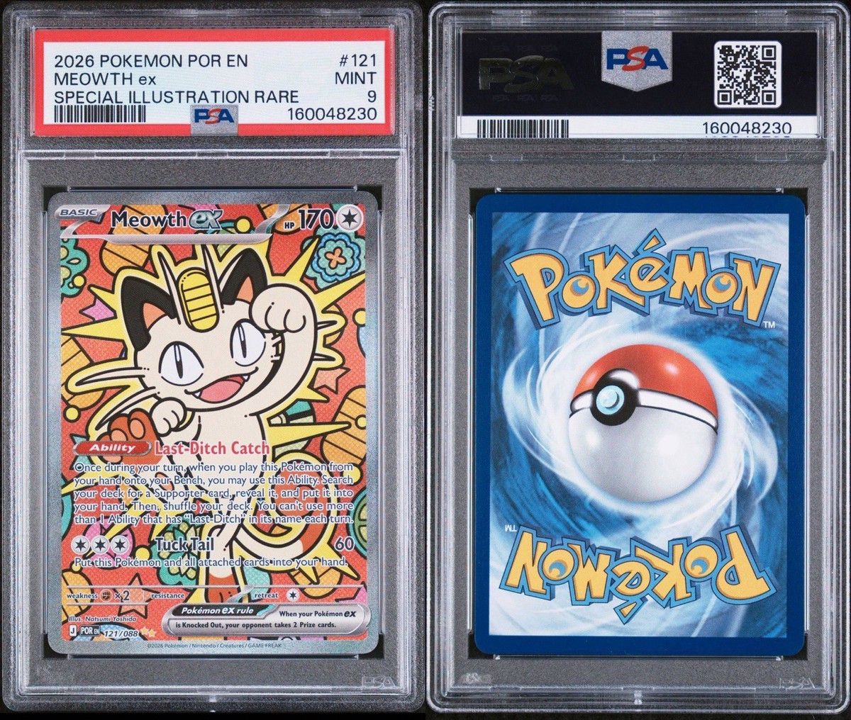 稀少4CDR/BLACK CATS&MAGIC 2017 Meowth ex 121/088 Me03: Perfect Order Holo for sale online | eBay