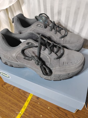 Dr. Scholls Größe 10,5 Weite Grau Leder Wandern Wanderschuhe Sneaker Herren Neu