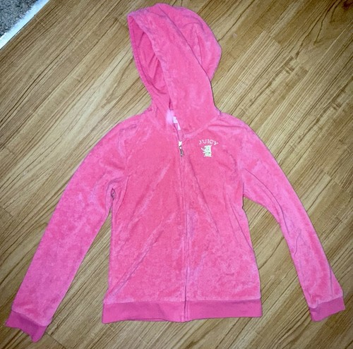 JUICY COUTURE KIDS Girl’s Zipup Hoodie Size 12 Peach/Pink Rhinestone Logo