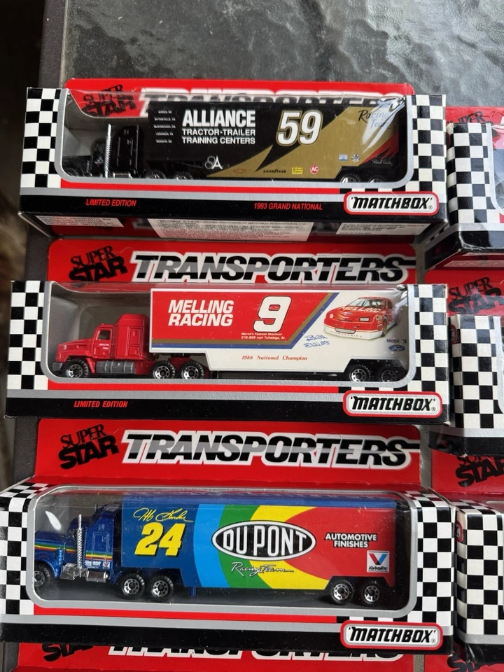 HUGE Lot of 19 Matchbox SuperStar Nascar Transporters NEW 90’s Earnhardt Gordon - Image 2 of 4