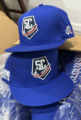 Dark Blue Swing Completo High Profile 6 Panel Snapback, Flat Bill Baseball Hat