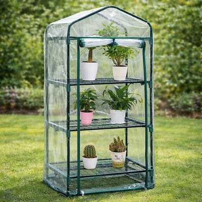 Mini Gewächshaus Outdoor Garten Pflanzen Grow Treibhaus PVC Abdeckung Stahlrahmen NEU