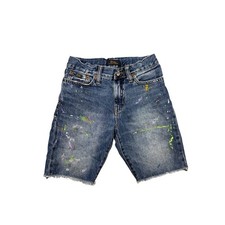 Polo Ralph Lauren Kids Denim Shorts Paint Splatter Distressed Raw Hem Size 8