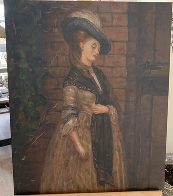Gemälde Ölgemälde Portrait einer Dame ''Streets of London'' 60 x 50 cm signiert