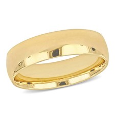 AMOUR Men's 6mm Finish Wedding Band In 14K Yellow Gold