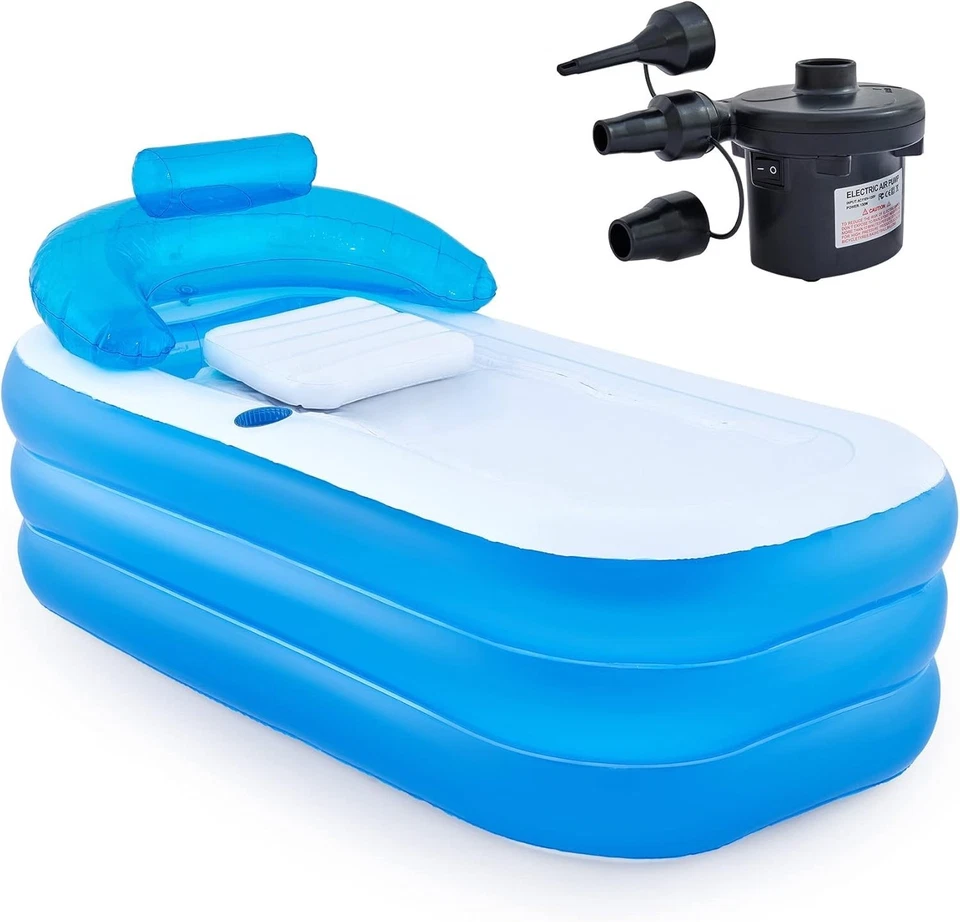 Compact Inflatable Bathtub with Electric Pump & Pillow - Portable Spa Relaxation - Image 3 of 4