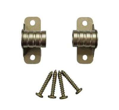 OUTSIDE MOUNT Antique Brass BRACKETS for 3/8'' Rodding Doors & Sidelights (1-Pr)