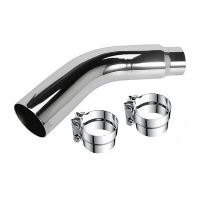 Diesel Exhaust Tips , 4'' Inlet to 6'' Outlet, 23'' Long Chrome Exhaust Pipe Elbow
