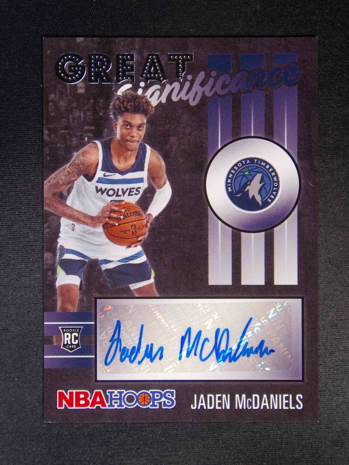 2020-21 Panini Hoops Jaden McDaniels RC Rookie Great Significance Auto